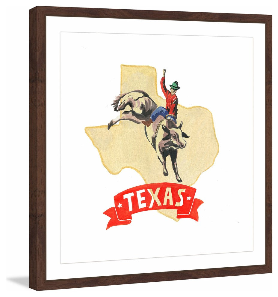 "Texas Cowboy" Framed Painting Print, 12x12