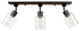 Griffith 25" 3-Light Track Lighting, Faux Wood Finish, Matte Black Accents