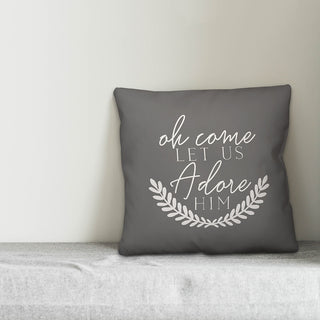 Oh Come Let Us Adore Him 16"x16" Throw Pillow Cover