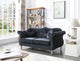 Hollywood Velvet Tufted Loveseat, Black