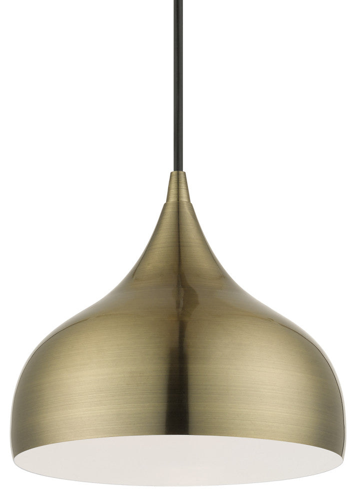Livex Lighting 1 Light Antique Brass Pendant
