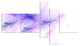 Bright Blue Veins of Marble, Abstract Wall Art Canvas, 60"x32", 5 panels