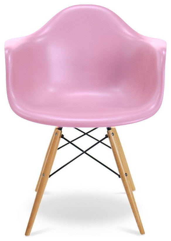 Bucket Kids Chair With Wood, Pink