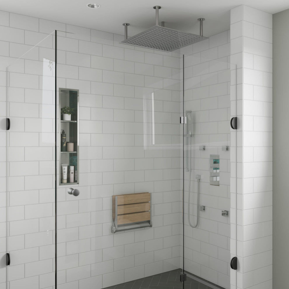 ALFI brand AB3820-BM Black Matte 2" Square Adjustable Shower Body Spray