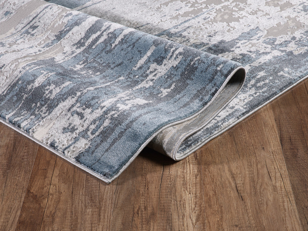 Abani Vista VST130B Distressed Blue Grey Area Rug