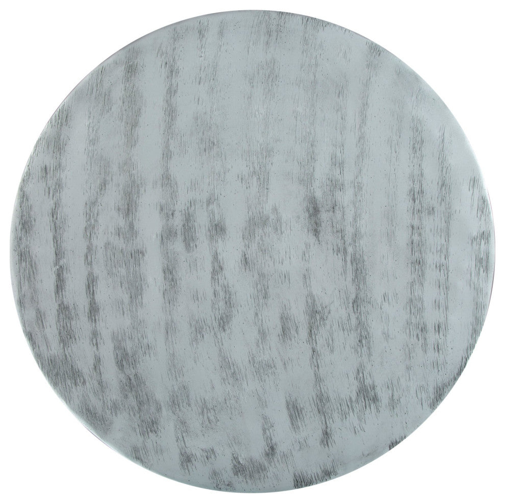 Sofa Side Table, Round, Aluminum, Metal, Antique Silver, Rustic Industrial