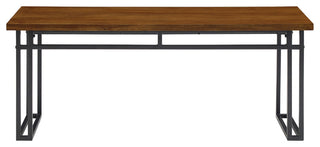 Contemporary Dual-Metal Leg Solid Wood Veneer Dining Bench "“ Walnut