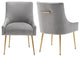 SEYNAR Velvet Dining Chairs, Set of 2, Upholstered Accent Side Chairs, Gray
