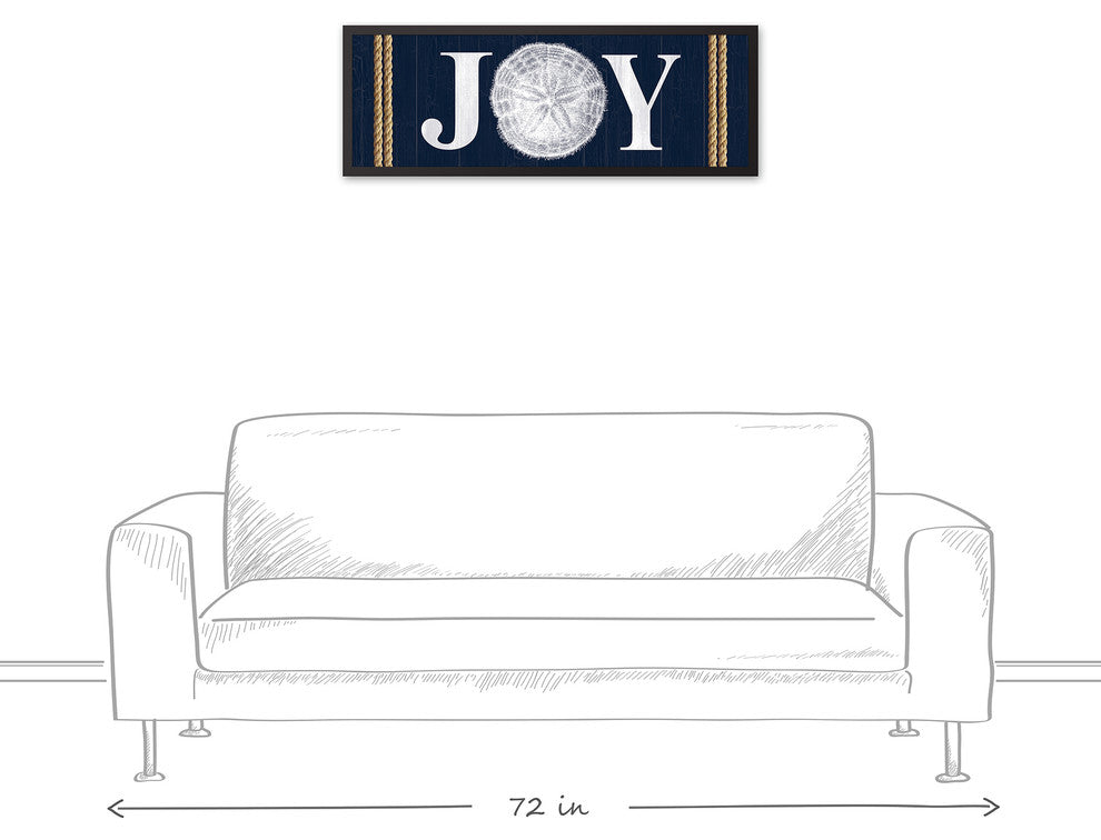 Seashell Joy 12x36 Black Framed Canvas