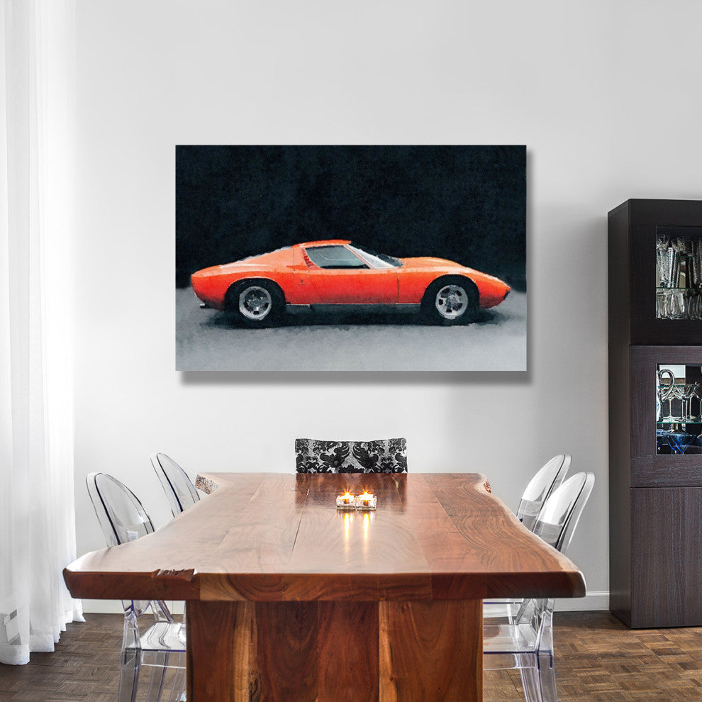 "1971 Lamborghini Miura P400 S Watercolor" Fine Art Print