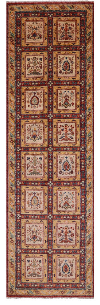 Runner Handmade Persian Garden Design Rug 2' 11" X 9' 8" Q10678