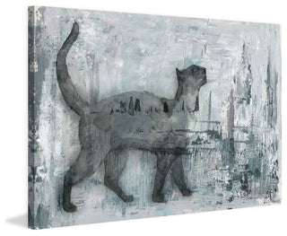 "Cat Prance" Painting Print on Wrapped Canvas, 45"x30"