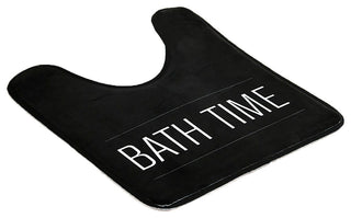 Bathroom Accessories Bath Time Collection, Black, Contour Bath Rug