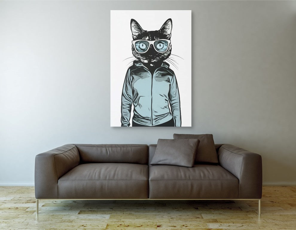 Cortesi Home "Cool Cat" by Nicklas Gustafsson, Giclee Canvas Wall Art, 40"x60"