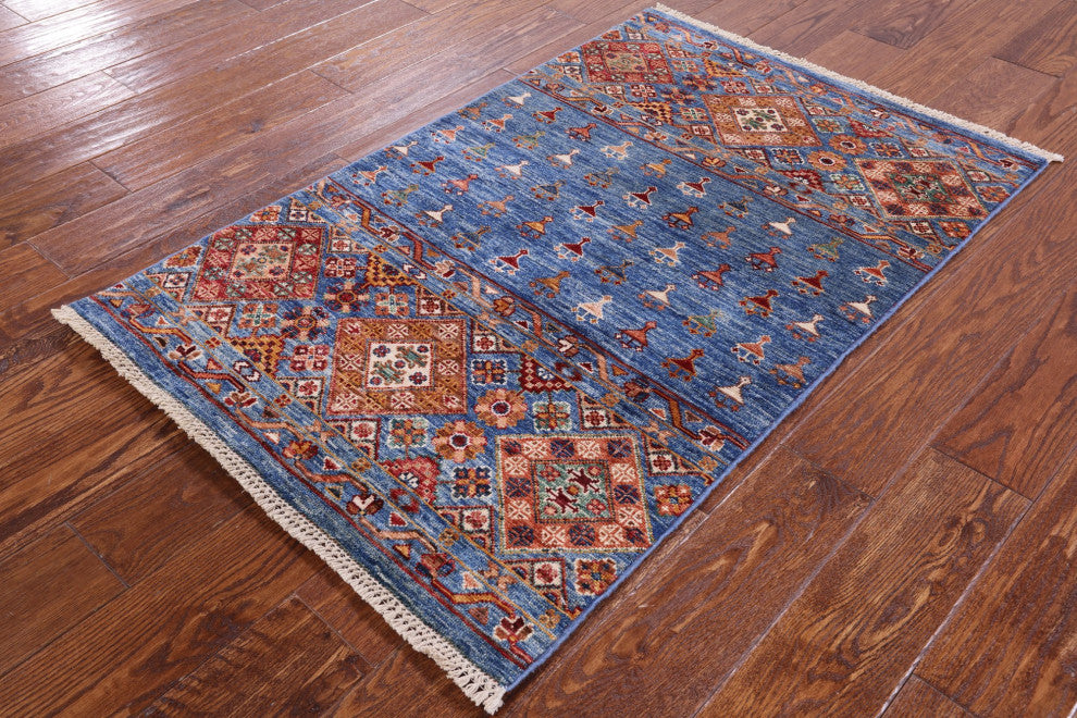 2' 8" X 4' 2" Khorjin Super Kazak Handmade Wool Rug Q7582