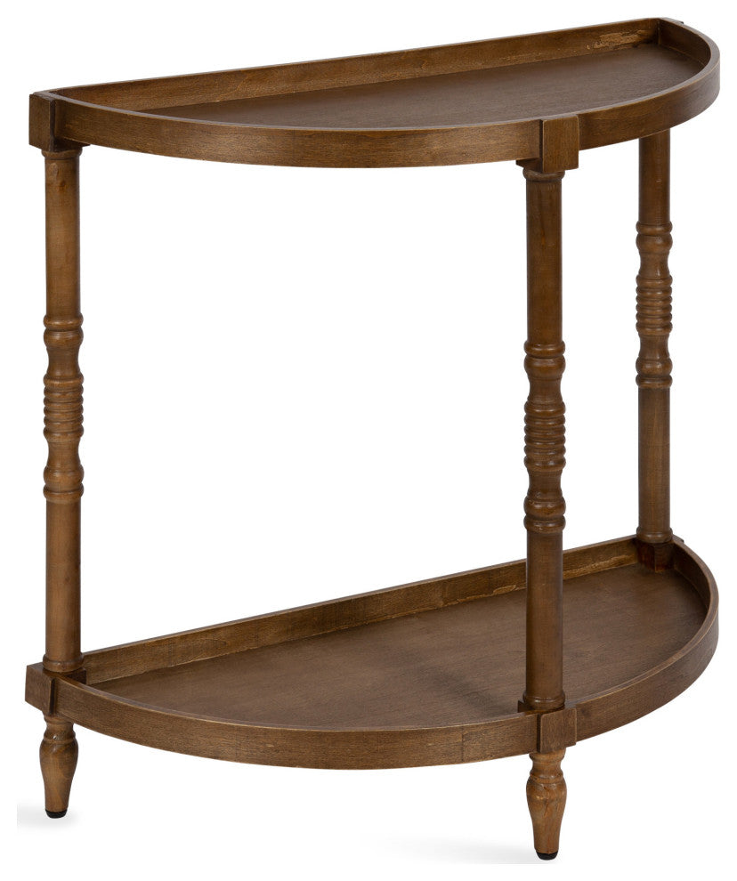 Bellport Wood Console Table with Shelf, Rustic Brown, 30x14x30