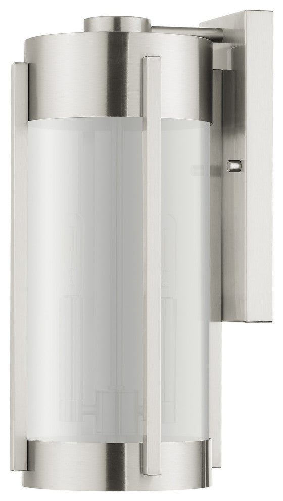 Livex Lighting Sheridan 2 Light Brushed Nickel Medium Outdoor Wall Lantern