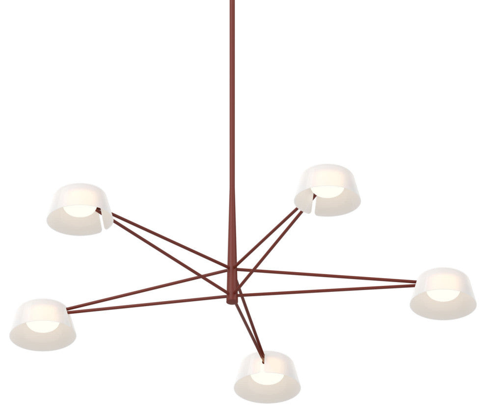 Sonneman 2035.73 Ray 45"W LED Round Chandelier - Oxide Red