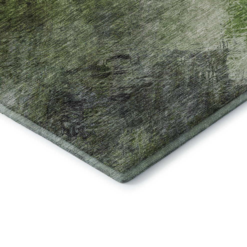 Premium Machine Washable Mayfield AMF590 Green 1'8" x 2'6" Rug