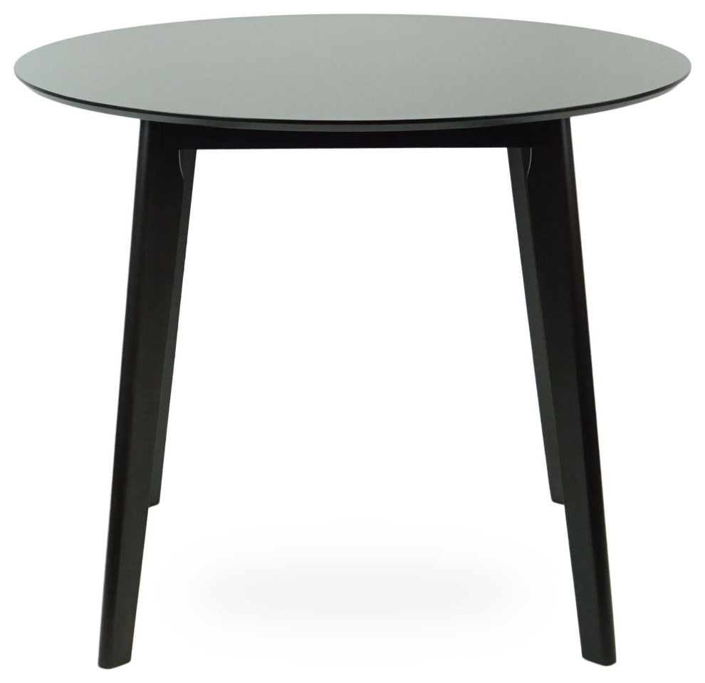 Yumiko Solid Wood Round Dining Table Kitchen Modern, Espresso Color