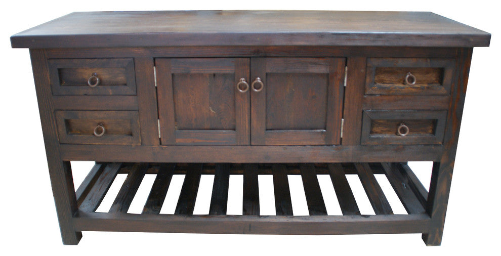Belmont Reclaimed Wood Rustic Bathroom Vanity, 60"x22"x36"