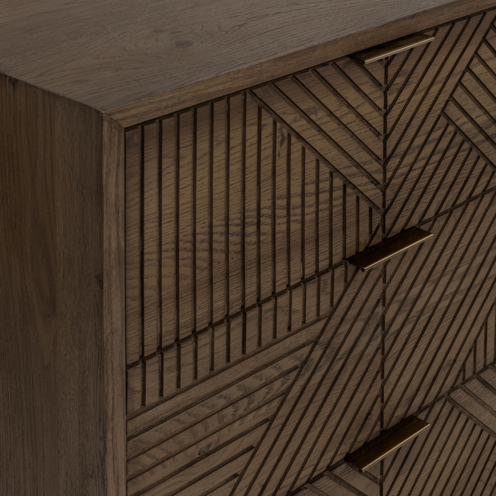 Santa Clara 6-Drawer Wood Dresser, Toasted Brown