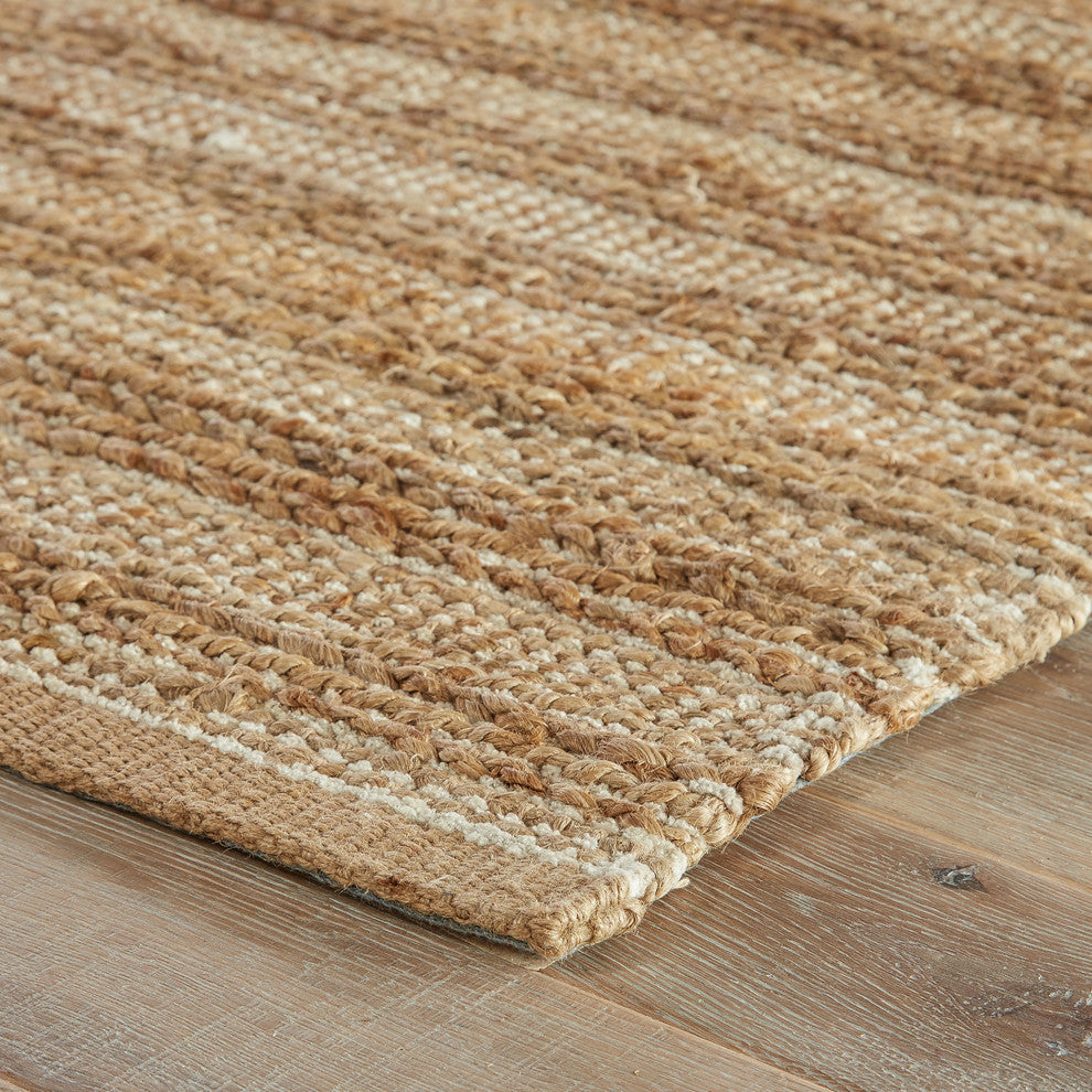 Jaipur Living Canterbury Natural Solid Tan/White Area Rug, 9'x12'