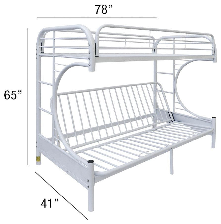 ACM-02091W-W, ACME Eclipse Twin/Full/Futon Bunk Bed, White