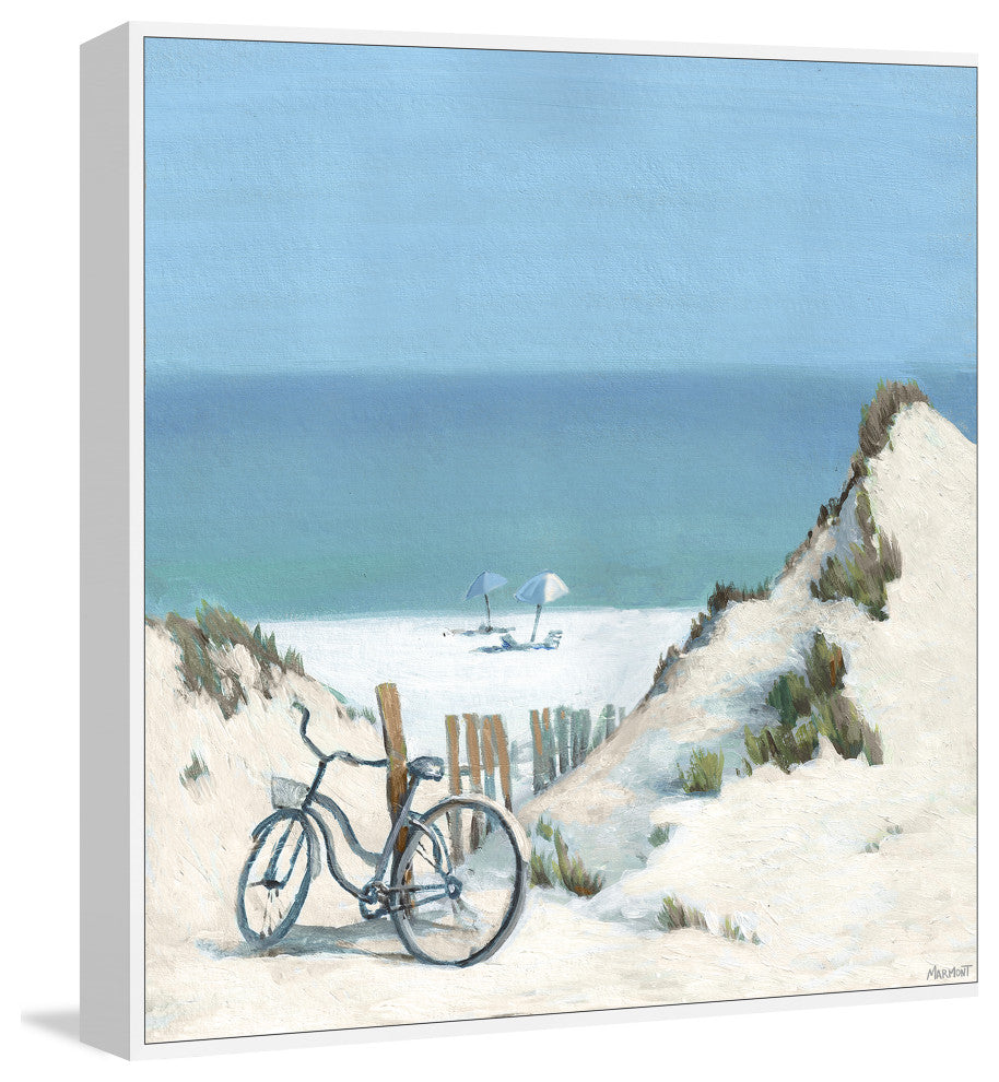 "Biking My Way" Floater Framed Painting Print on Canvas, 48x48