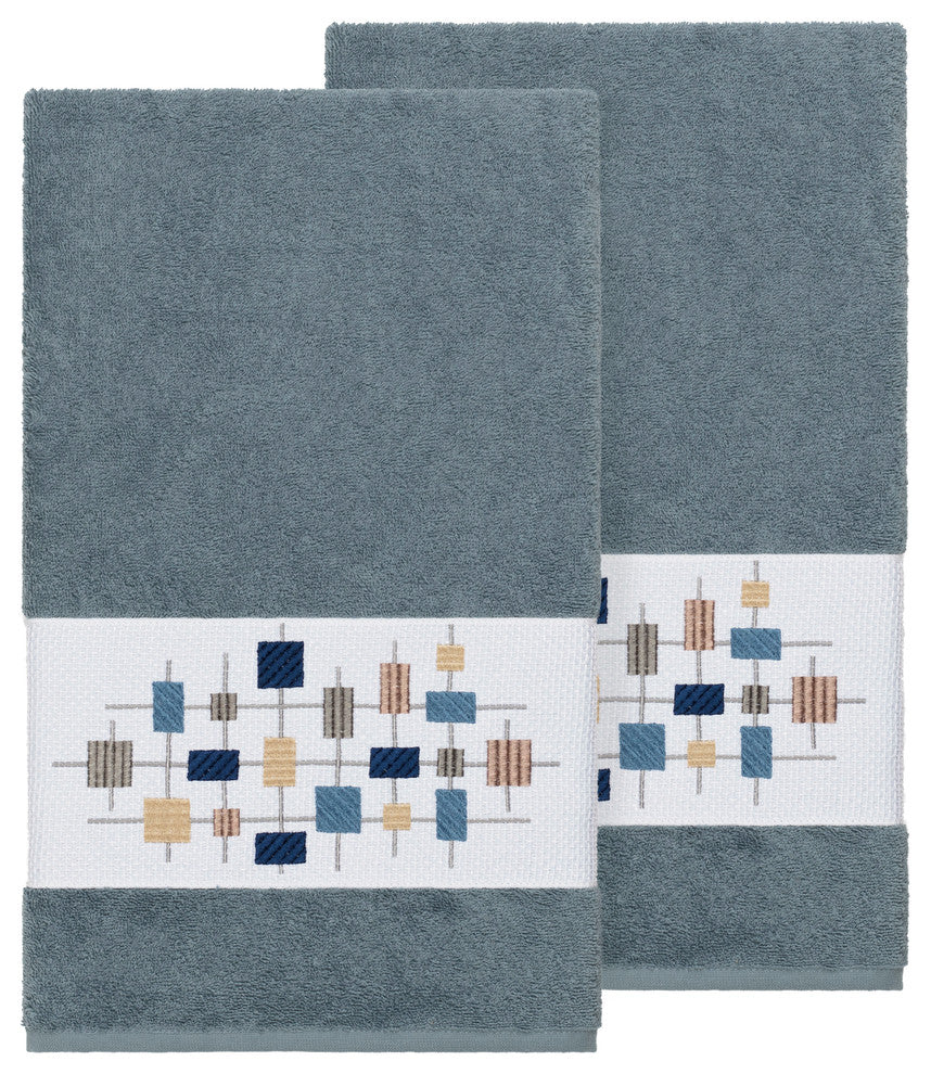 Khloe 2 Piece Embellished Bath Towel Set