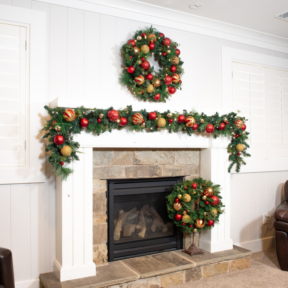 9' Artificial Christmas Garland with Lights, Christmas Classic
