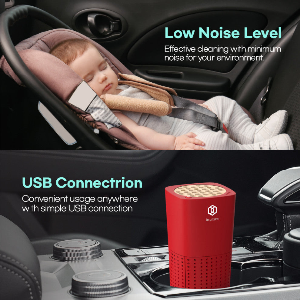 IMUNSEN Portable Air Purifier, Red