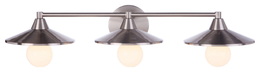 Craftmade, 12529BNK3, Isaac 3 Light Vanity, Brushed Polished Nickel