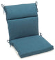 22"X45" Spun Polyester Solid Outdoor Squared Seat/ Back Chair Cushion, Sea Blue
