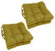 16" Spun Polyester Solid Outdoor Square Tufted Chair Cushions, Set of 4, Avocado