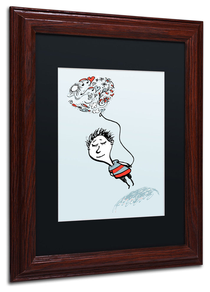 'Love Balloon' Matted Framed Canvas Art by Carla Martell