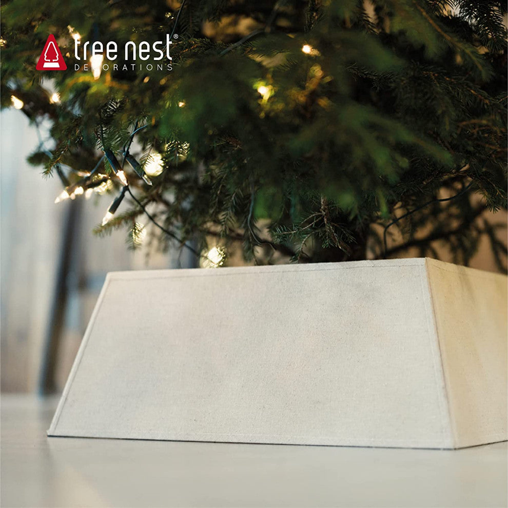 Tree Nest Decorations Contemporary Canvas Tree Skirt, Large, Red