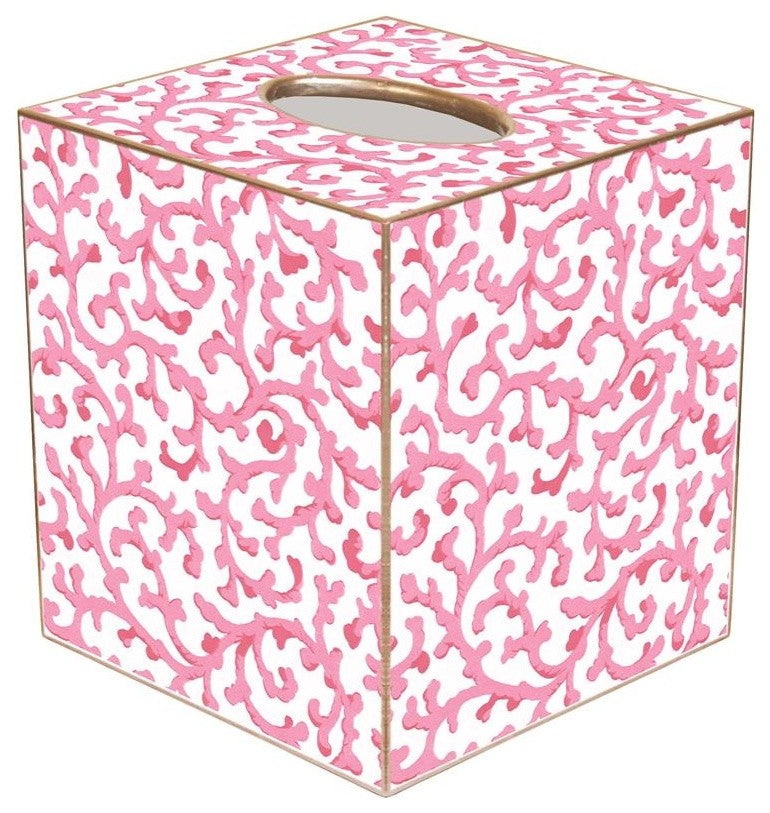 TB871 - Pink Waverly Scroll Tissue Box Cover
