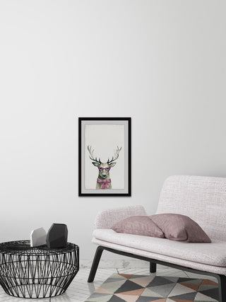 "Pink Buck" Framed Painting Print, 20"x30"