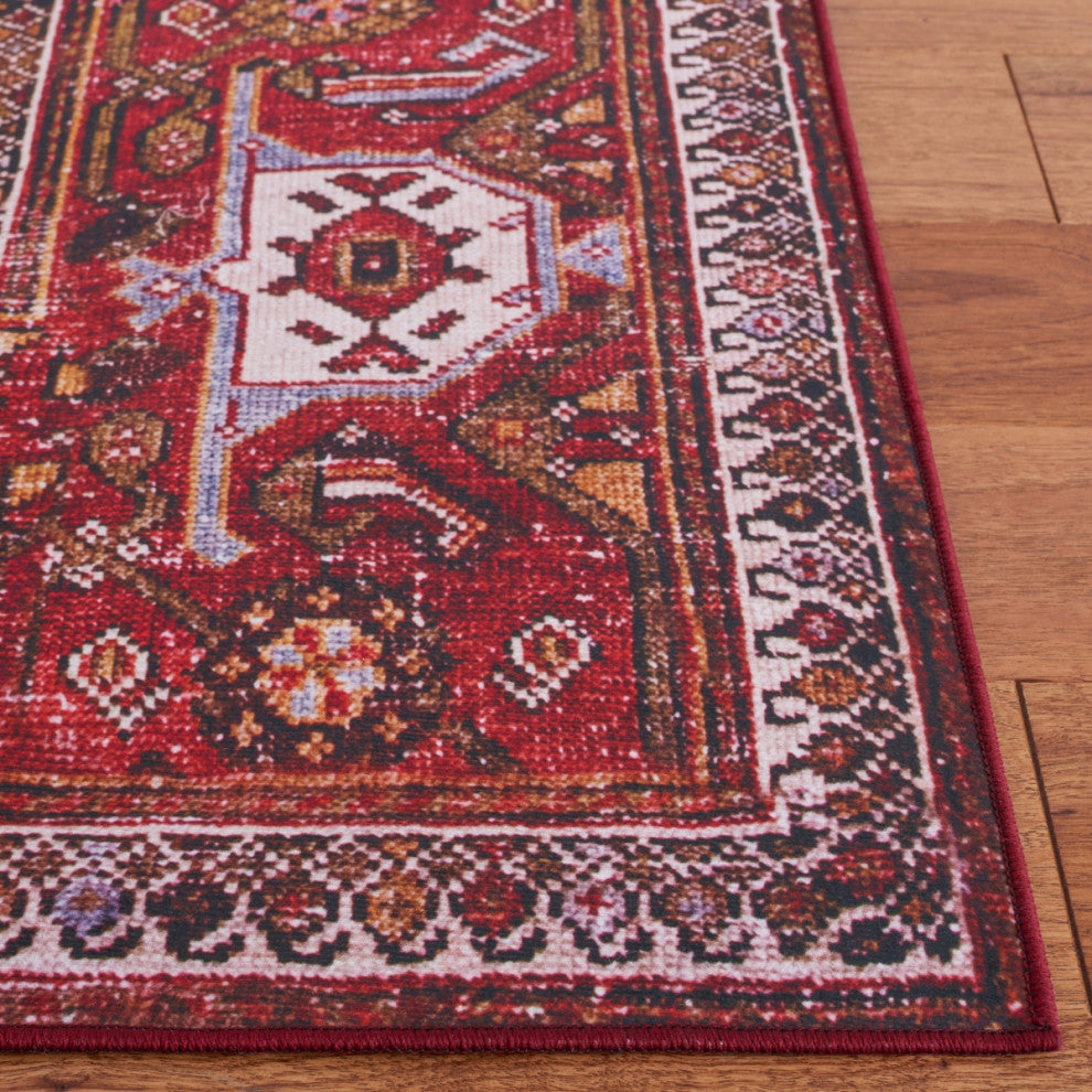 Safavieh Tucson TSN127 Rug Machine-Washable, Navy/Rust, 4'x6'