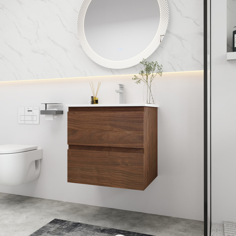 24" Wall-Mounted Bath Vanity, Top and Basin
