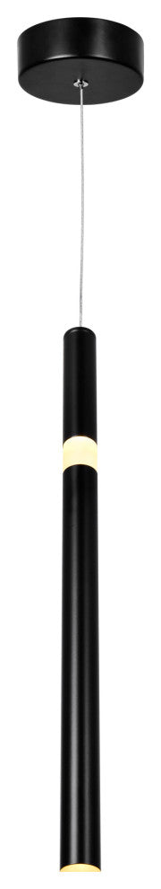 Flute 1 Light LED Pendant With Black Finish