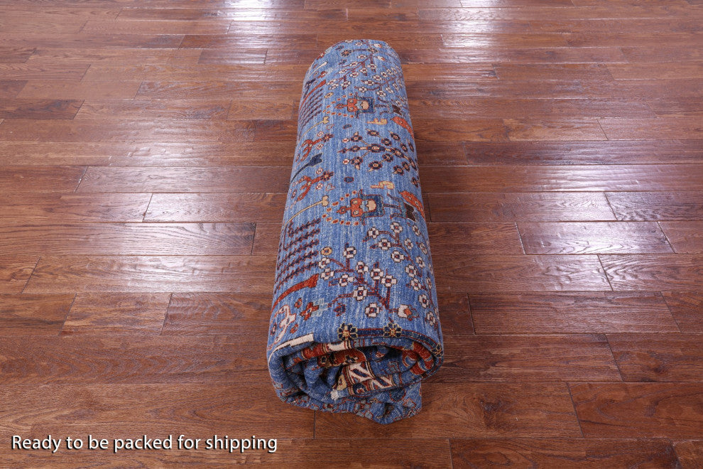 11' Square Handmade Persian Ziegler Wool Rug - Q12889