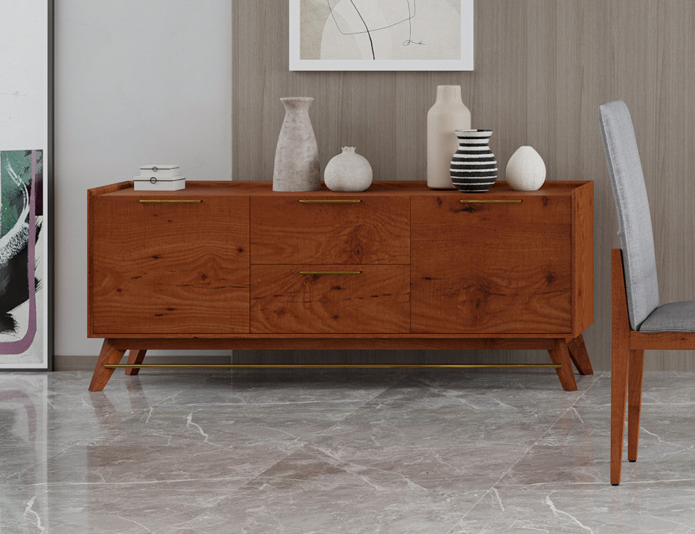 Mid-Century Modern 3-Section Sideboard, Walnut