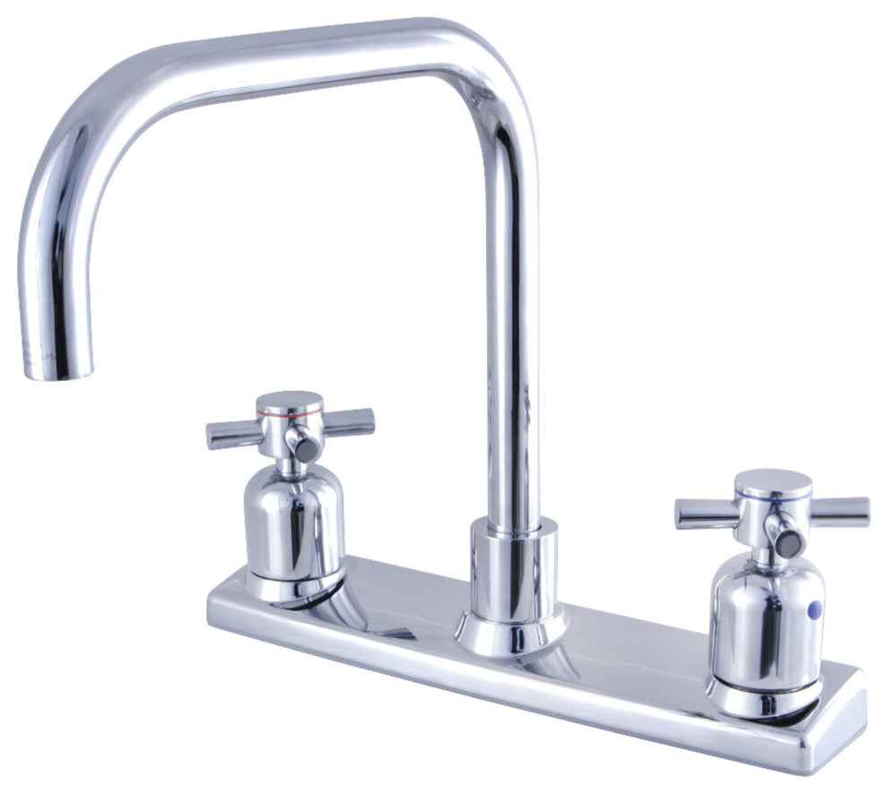 Kingston Brass 8" Centerset Kitchen Faucet, Polished Chrome