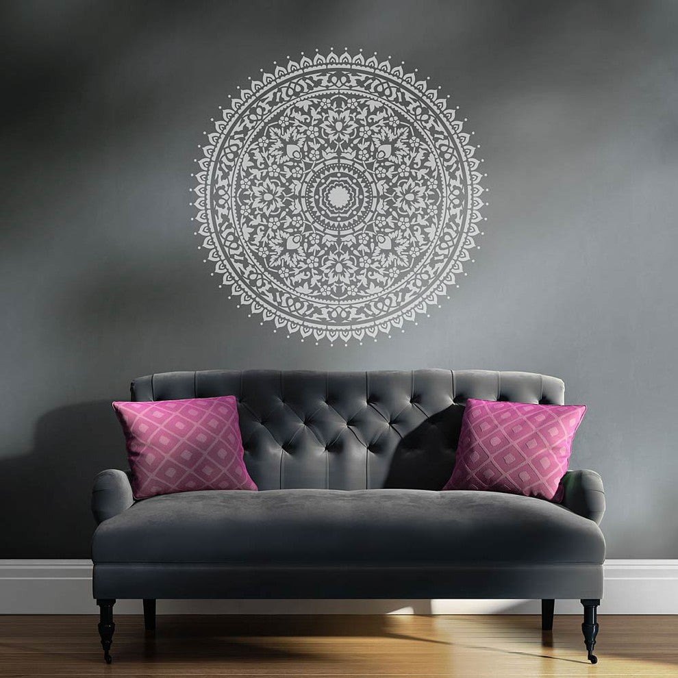 Mandala Stencil Kashmir, Trendy, Easy Wall Stencils For DIY Home Decor, 24"