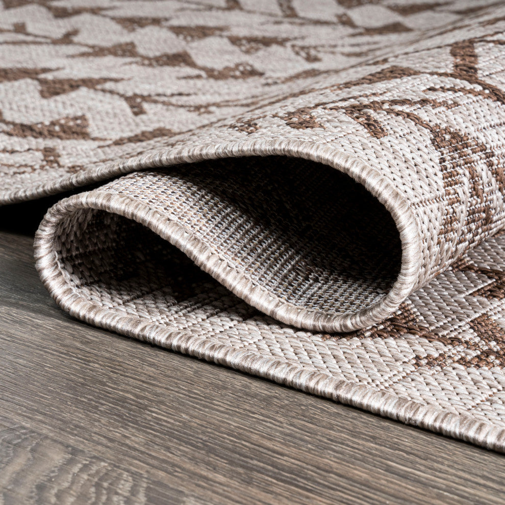 Tokay Bohemian Geometric Indoor/Outdoor Area Rug, Beige/Brown, 3' x 5'