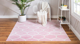 Rug Unique Loom Trellis Frieze Pink Square 6' 0 x 6' 0