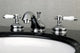 Kingston Brass Widespread Bathroom Faucet With Brass Pop-Up, Polished Chrome