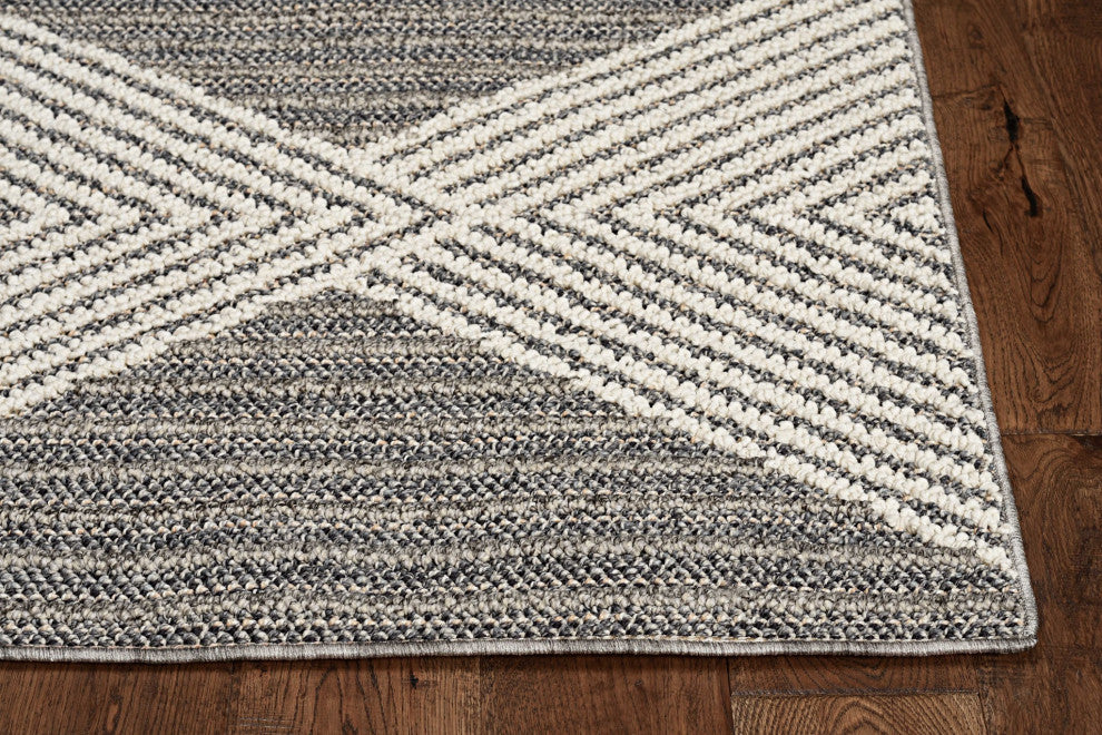 HomeRoots 63" X 91" Grey Polyester or Viscose Rug